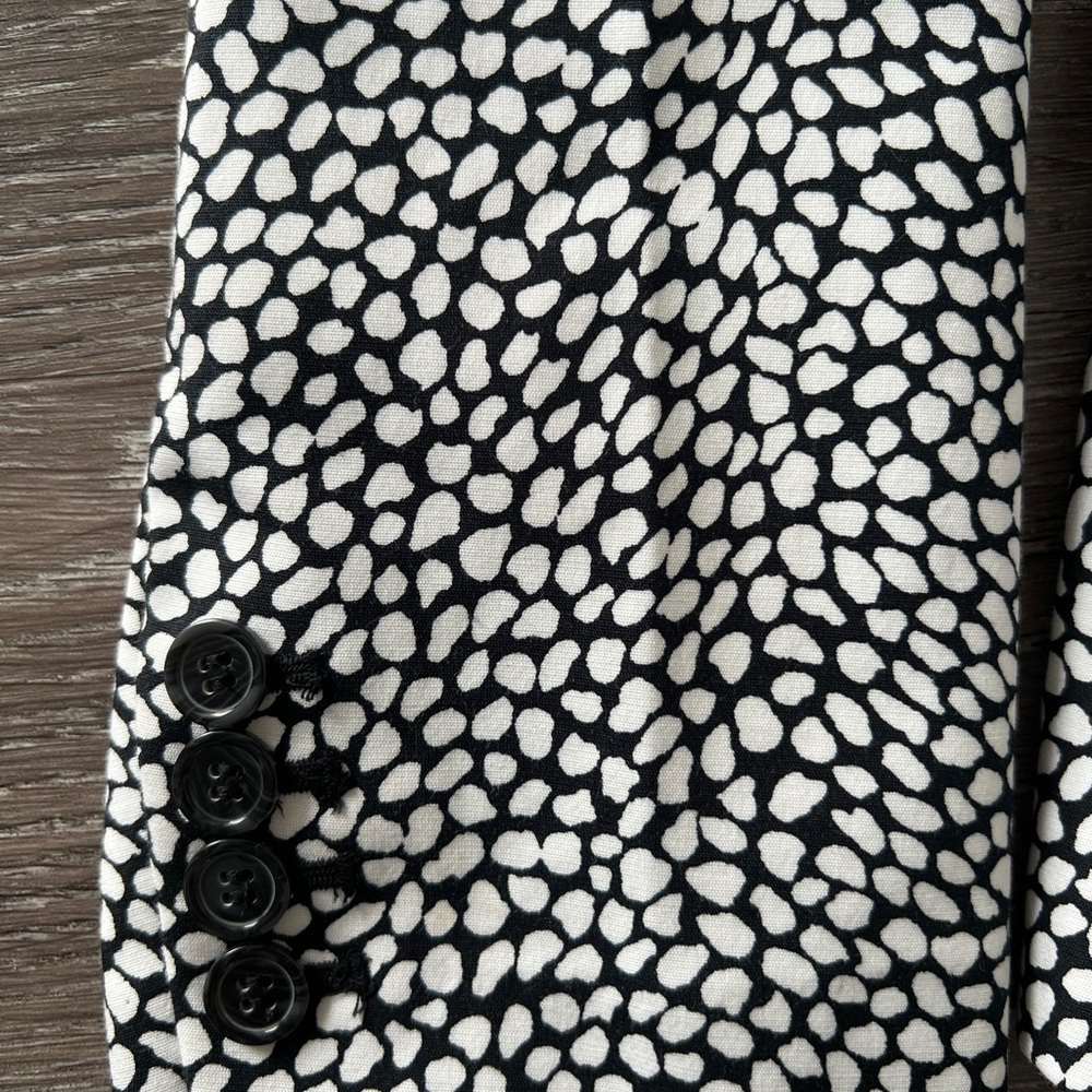 Lane Bryant Modernist Blazer Size 14 Black White Print Cotton Stretch Jacket - Picture 8 of 13